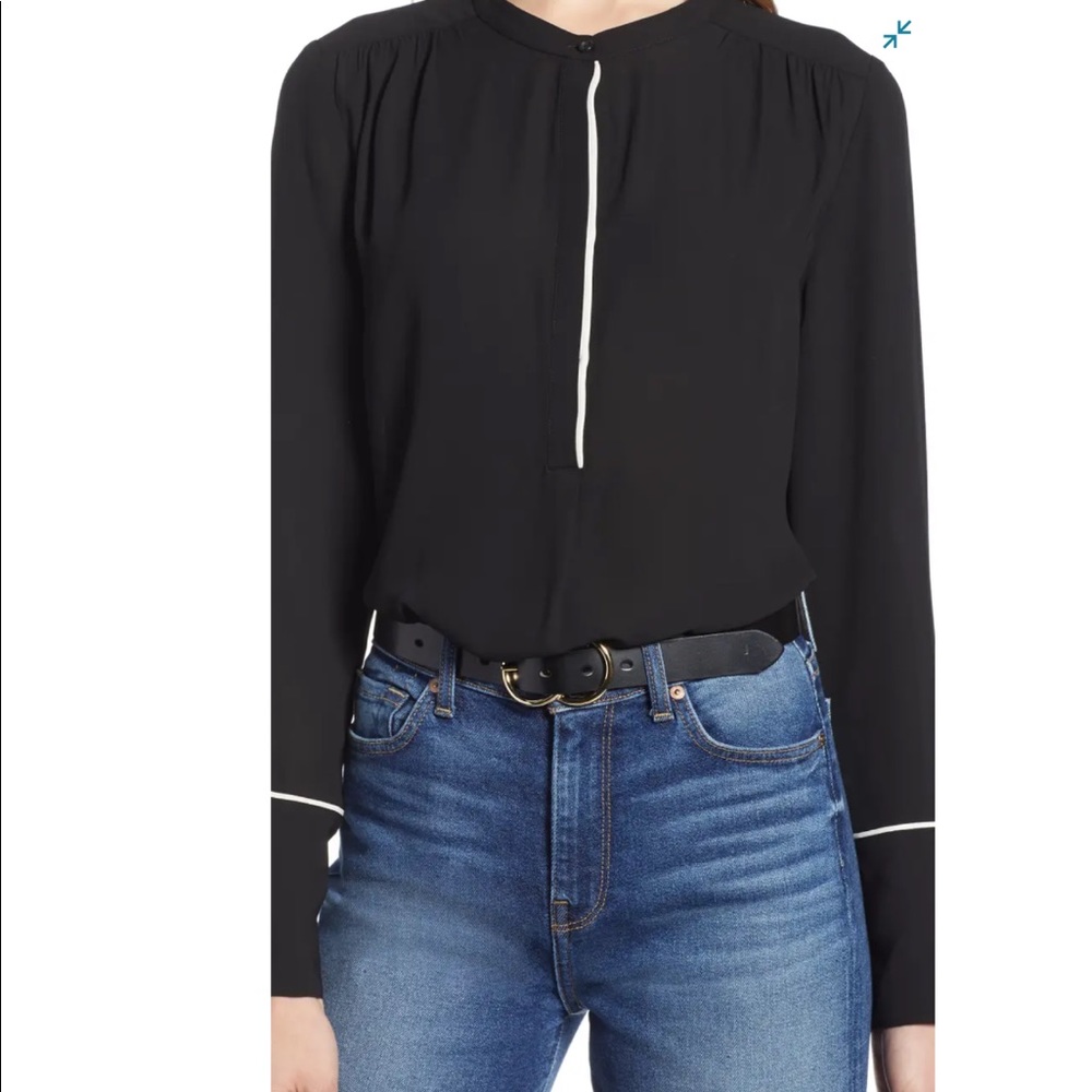 Halogen Piping Detail Blouse